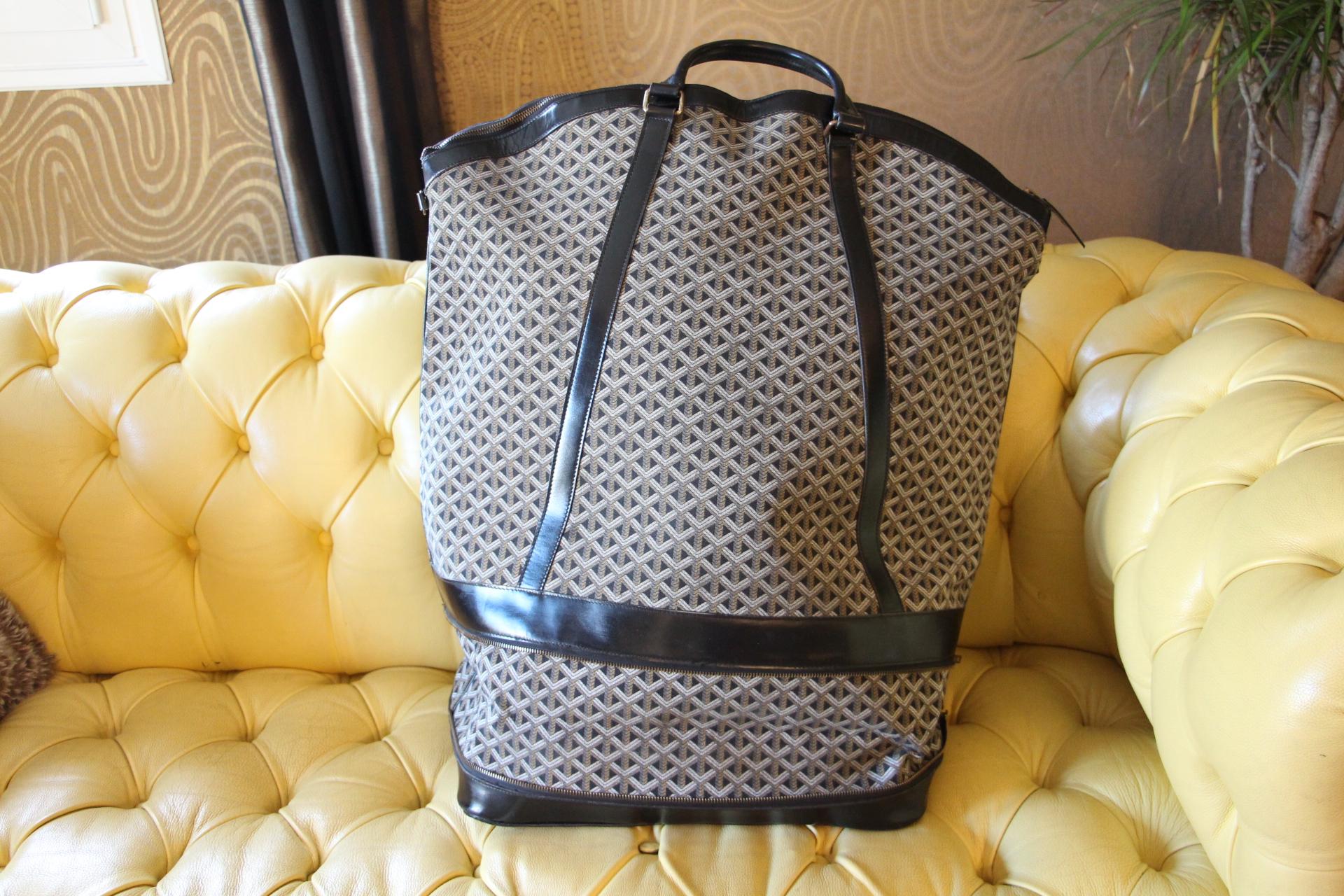 Goyard Travel Bag, Vintage Oversized Goyard Travel Bag Tote 7