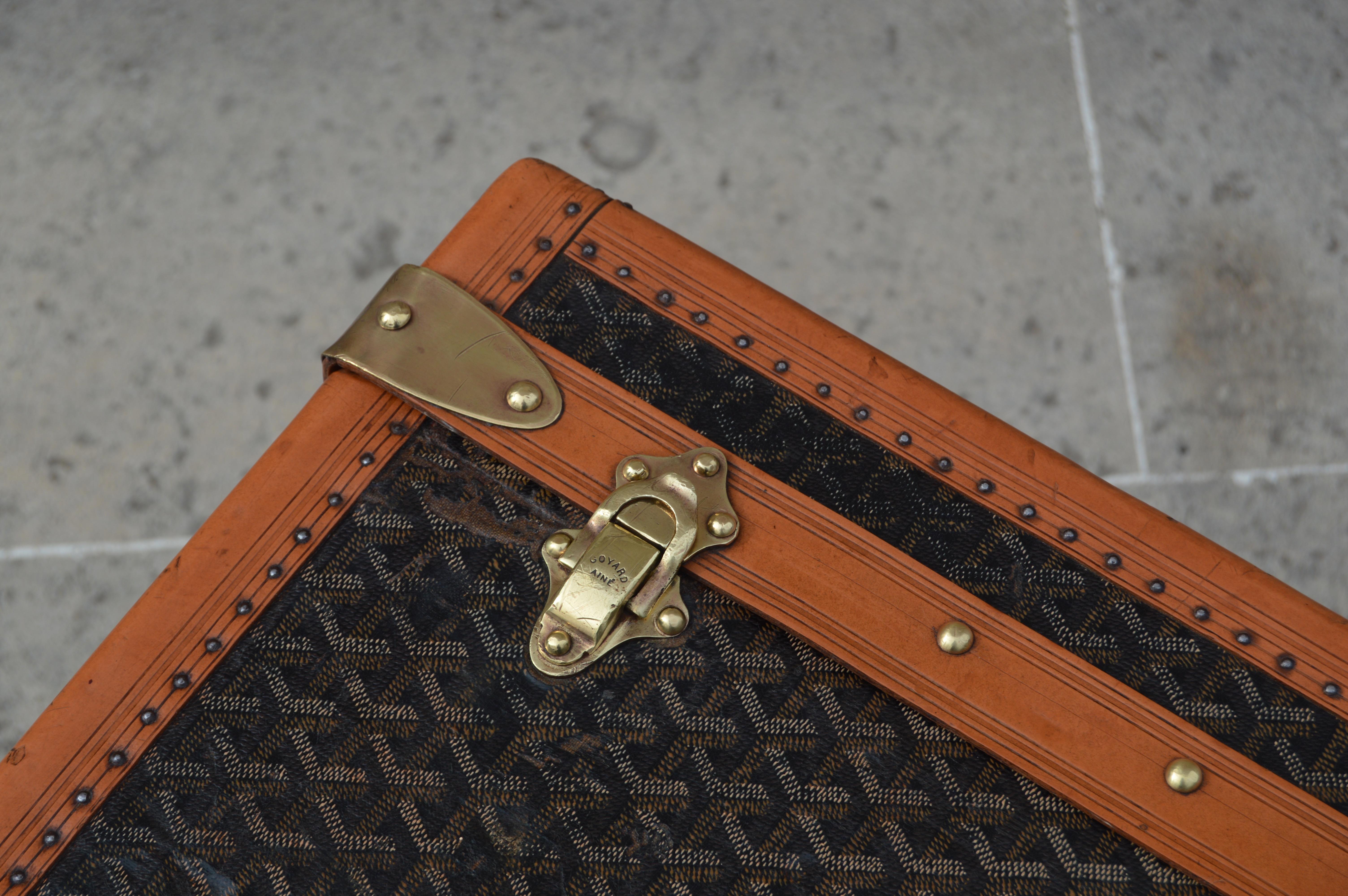 Goyard travel trunk circa. 1910 For Sale 6