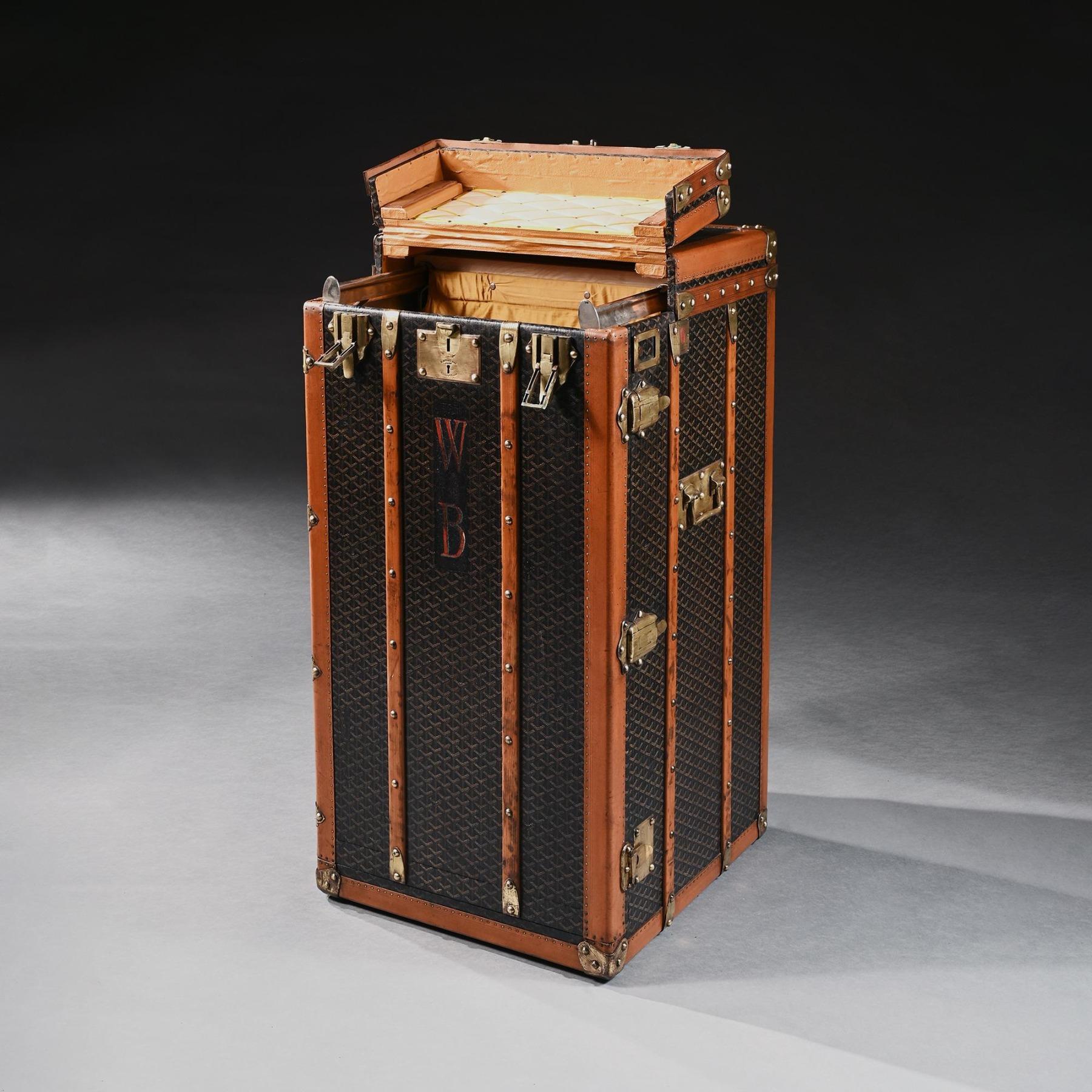 Baule Goyard Un raro baule a vapore o guardaroba dei primi del Novecento di Goyard in vendita 1