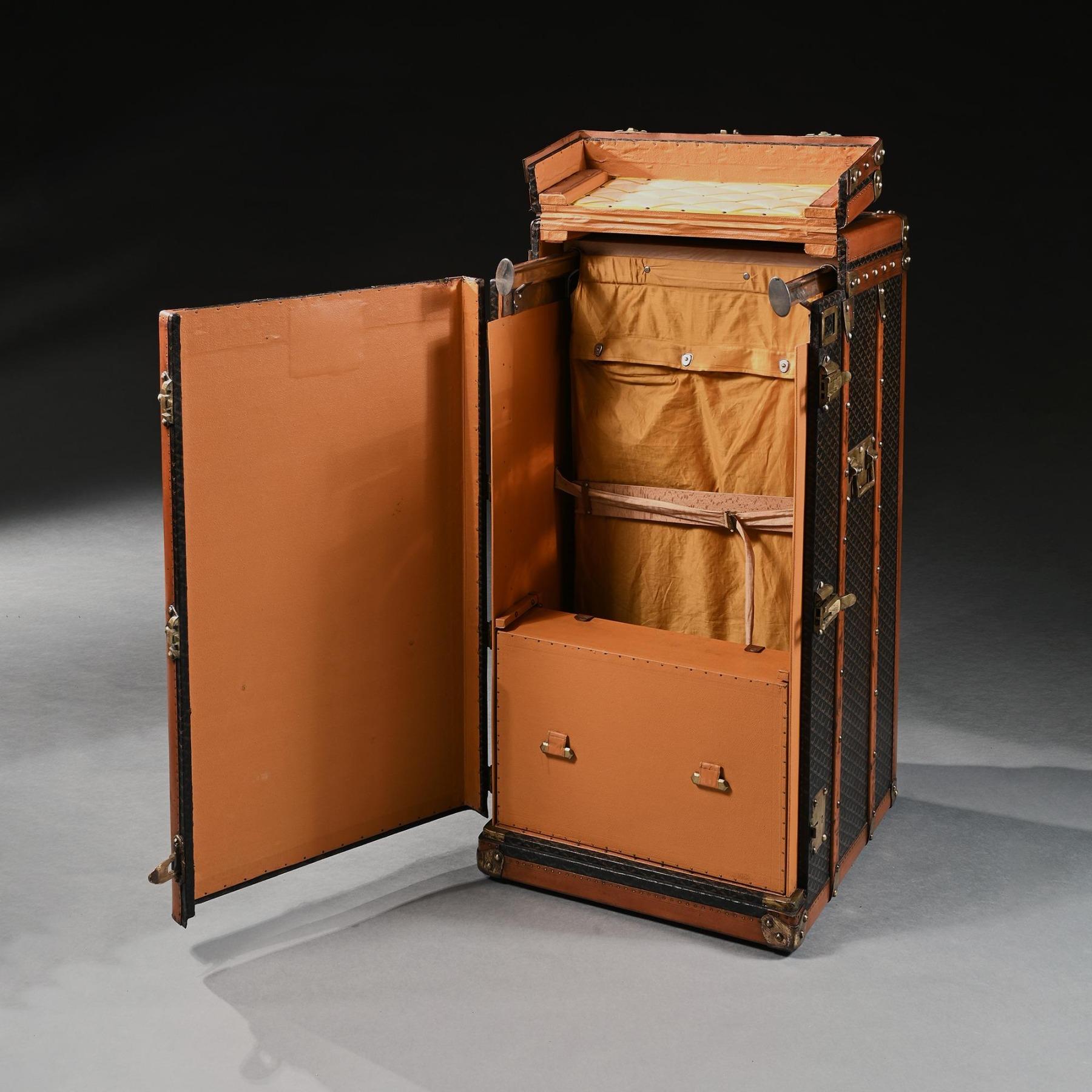 Baule Goyard Un raro baule a vapore o guardaroba dei primi del Novecento di Goyard in vendita 2