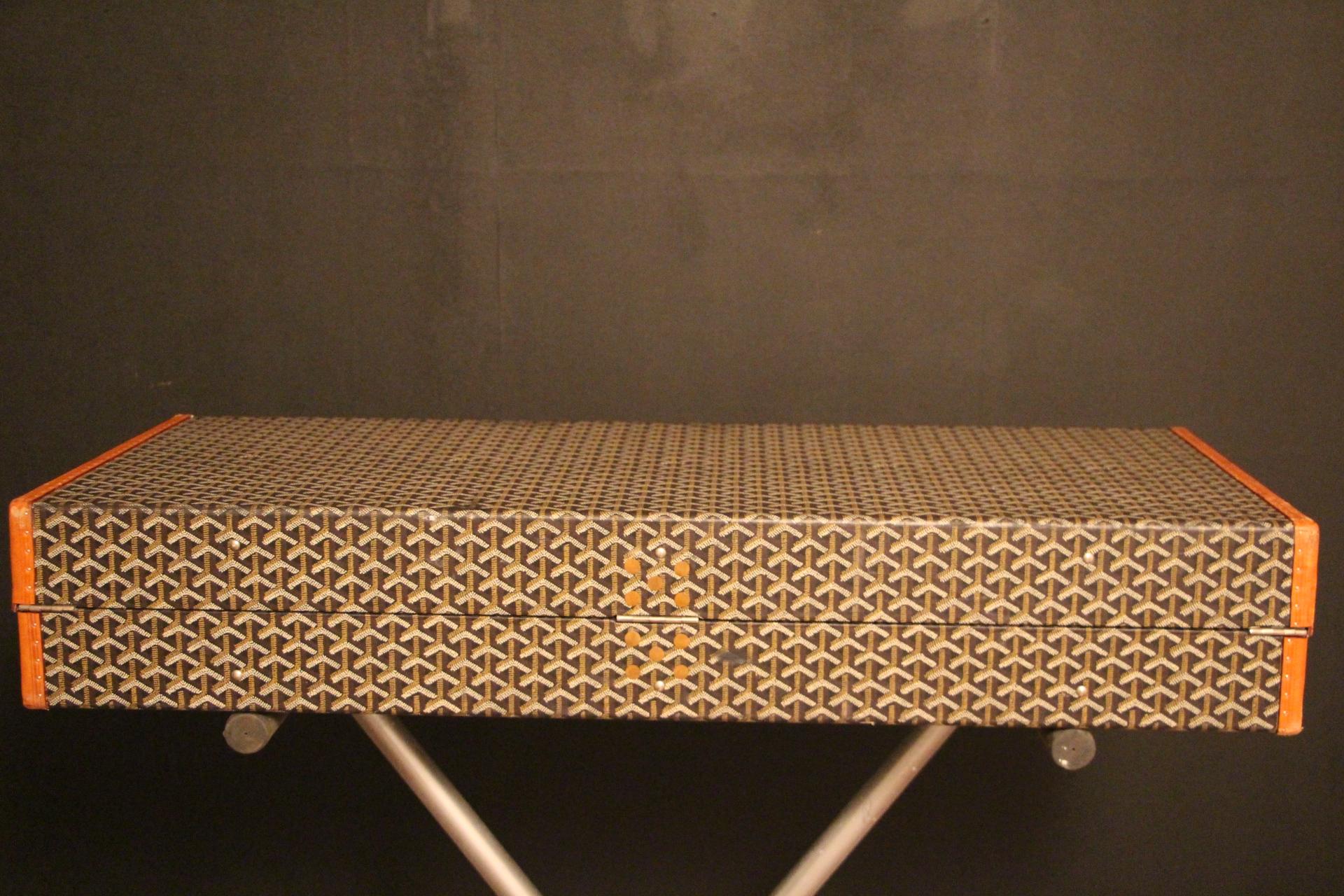 Contemporary Goyard Trunk, Goyard Picnic Trunk, Goyard Folding Sideboard Table