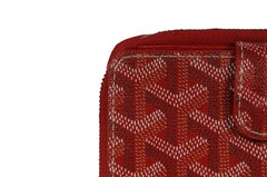 Goyard Tuileries Wallet Red Button Snap Card Slot Portefeuille Zipped PM