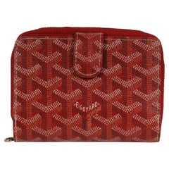 Goyard Tuileries Wallet Red Button Snap Card Slot Portefeuille Zipped PM