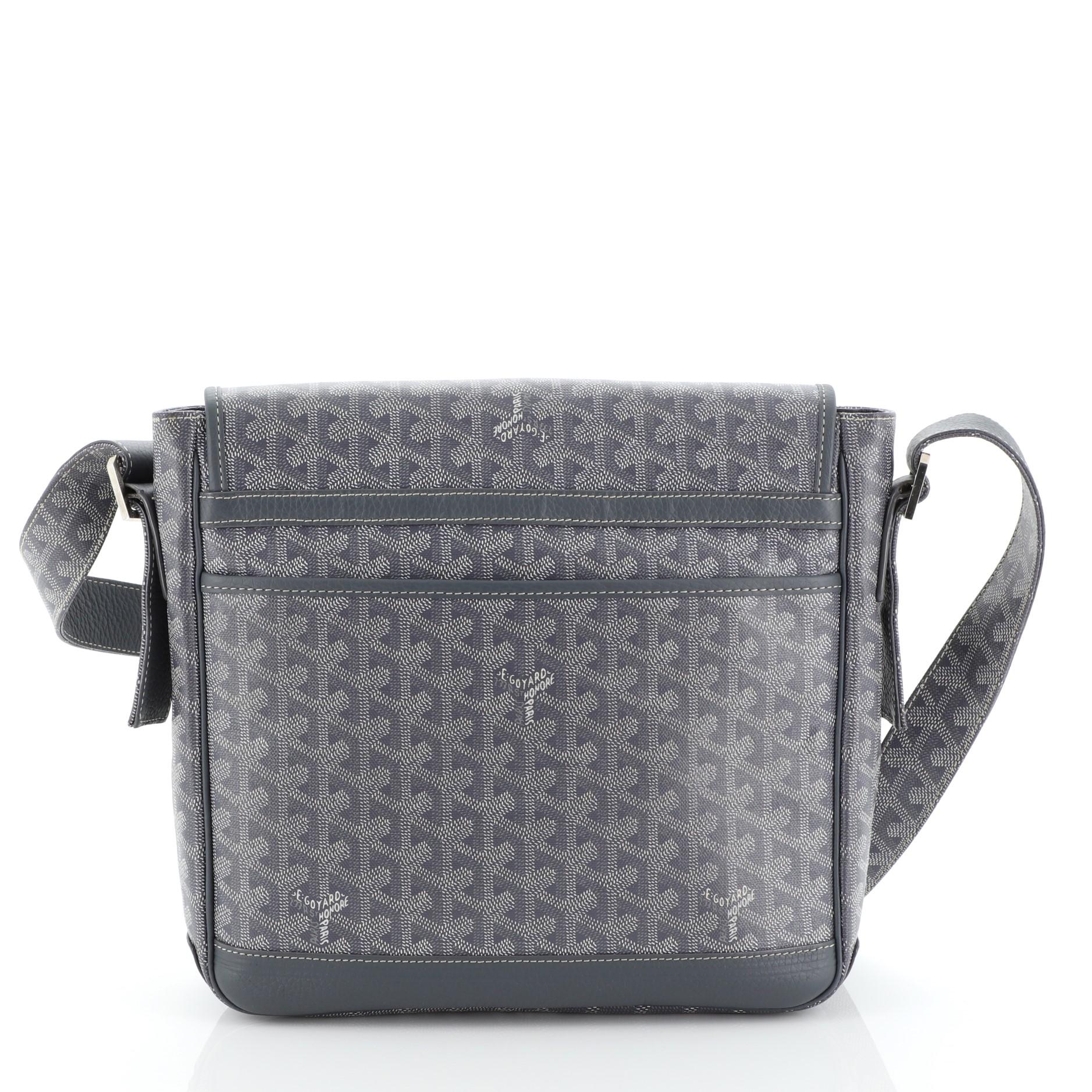 Gris Goyard Urbain Messenger Bag Coated Canvas