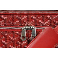 Goyard Vanity Train Case Red Canvas Crossbody Travel Bag Vintage Luggage Tote