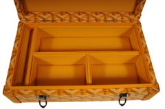 Goyard Vendome Jewelry Watch Box Case Yellow Hard Travel Trunk Display