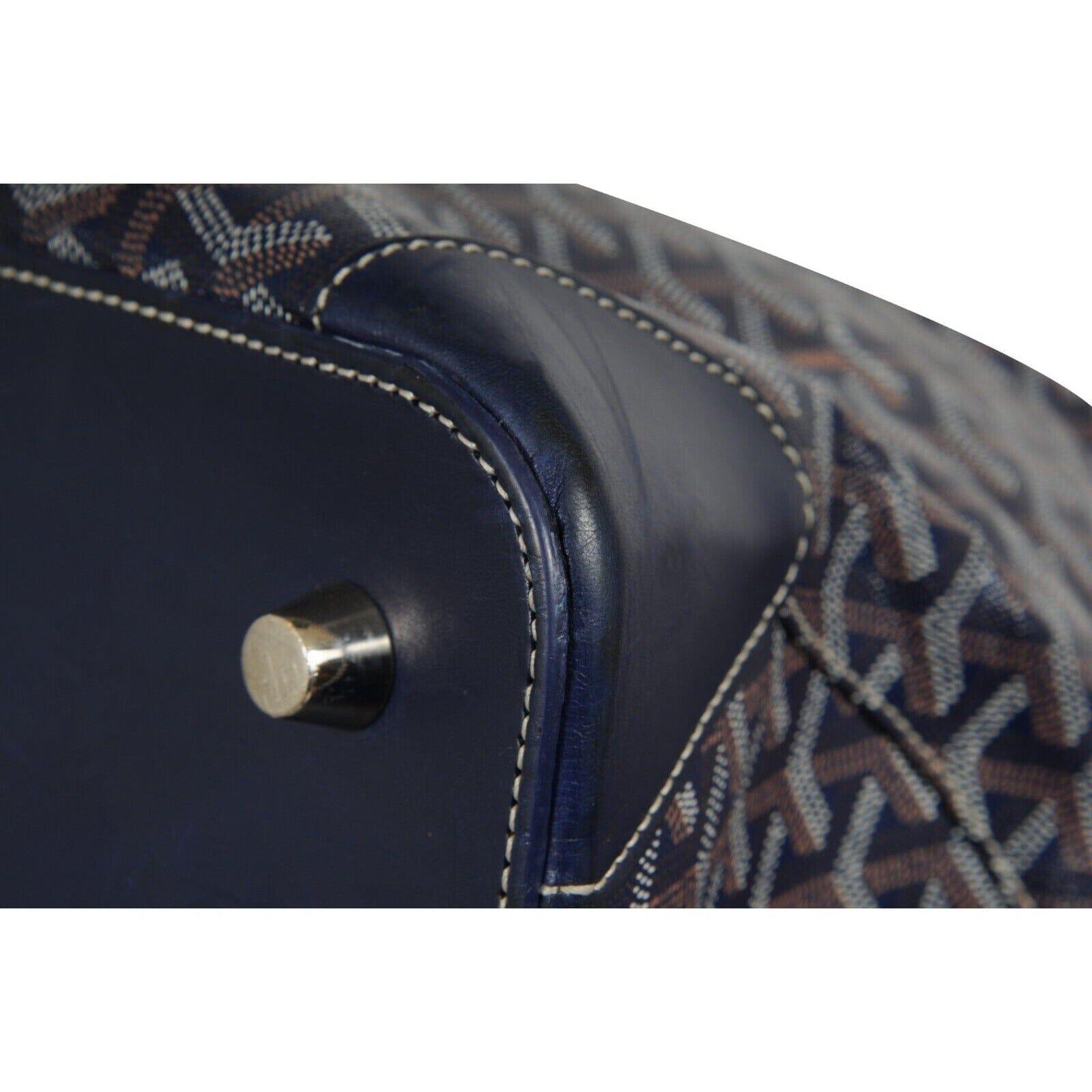 Goyard Vendome Sac GM Top Handle Tote Bag Navy Blue Computer Carry On Travel en vente 7