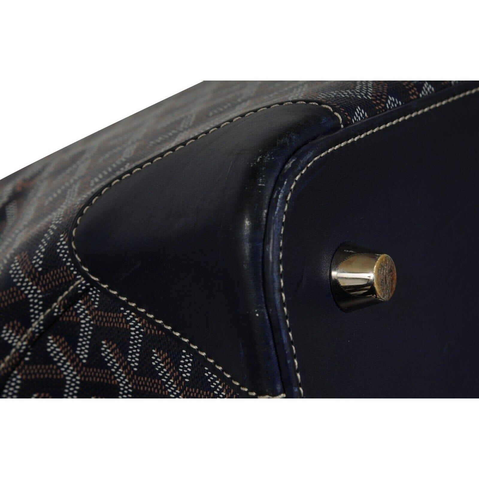 Goyard Vendome Sac GM Top Handle Tote Bag Navy Blue Computer Carry On Travel en vente 10
