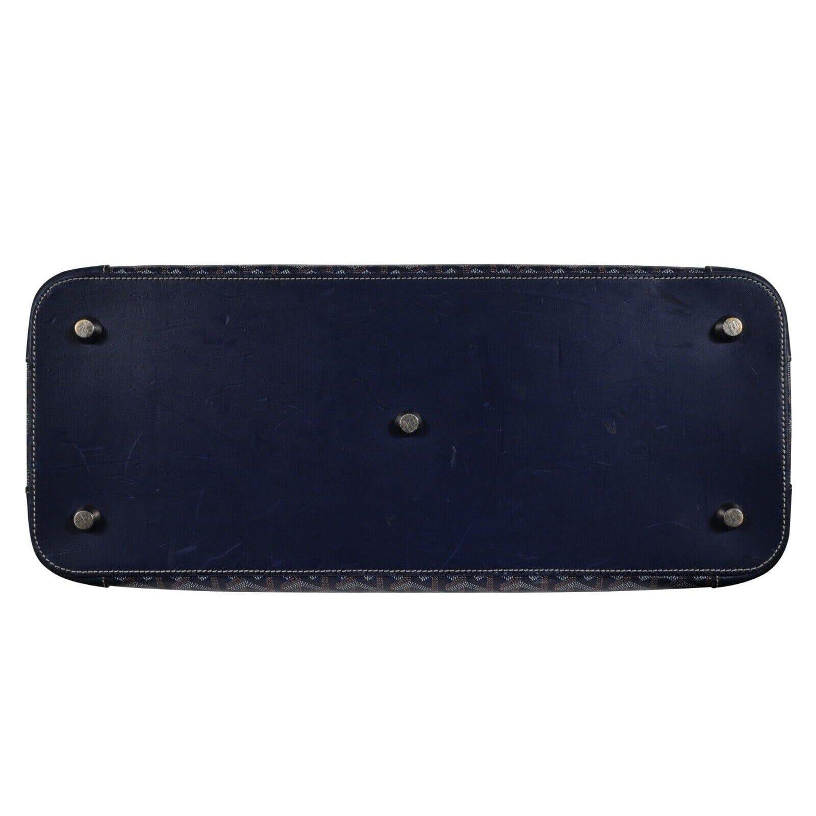 Goyard Vendome Sac GM Top Handle Tote Bag Navy Blue Computer Carry On Travel en vente 12