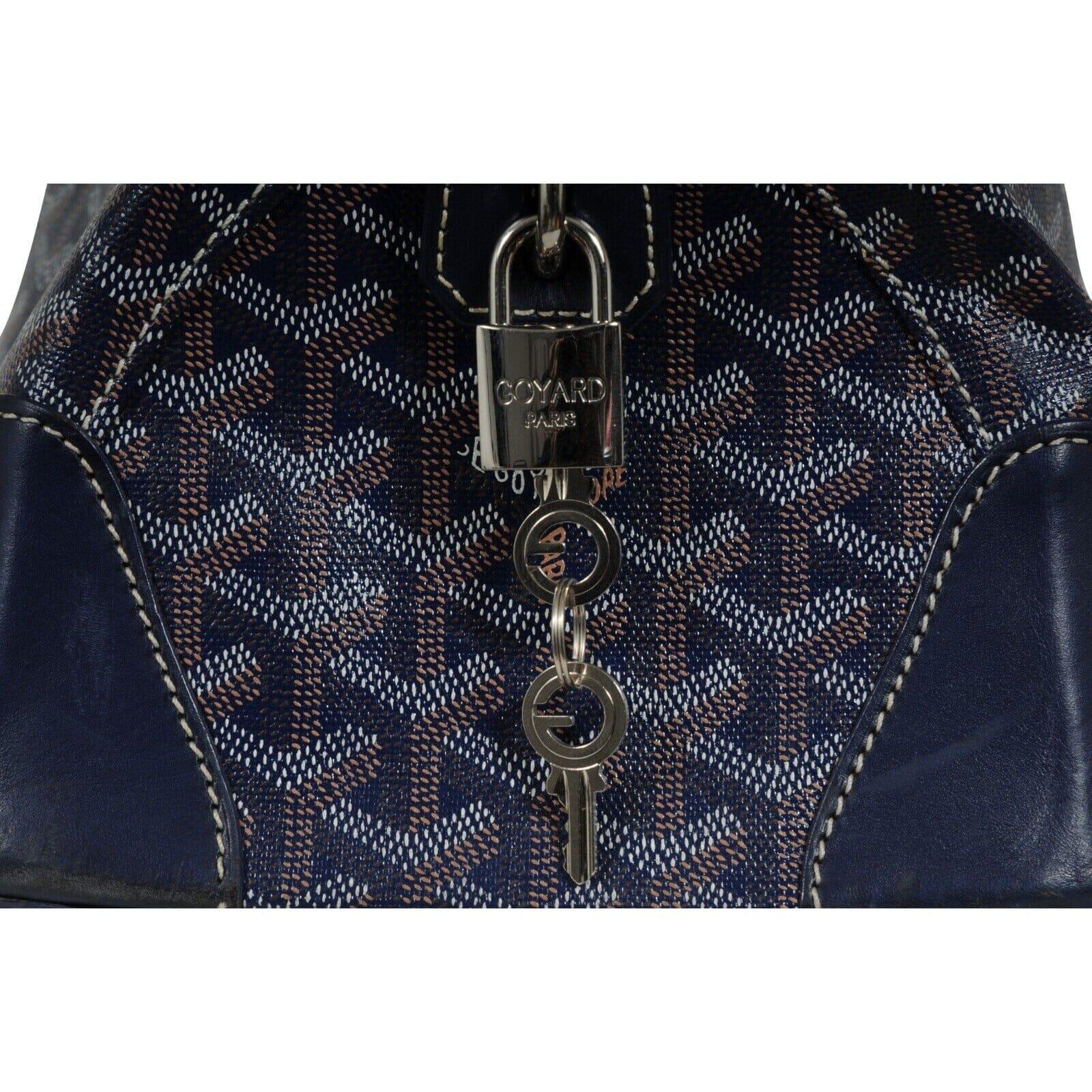 Goyard Vendome Sac GM Top Handle Tote Bag Navy Blue Computer Carry On Travel en vente 14
