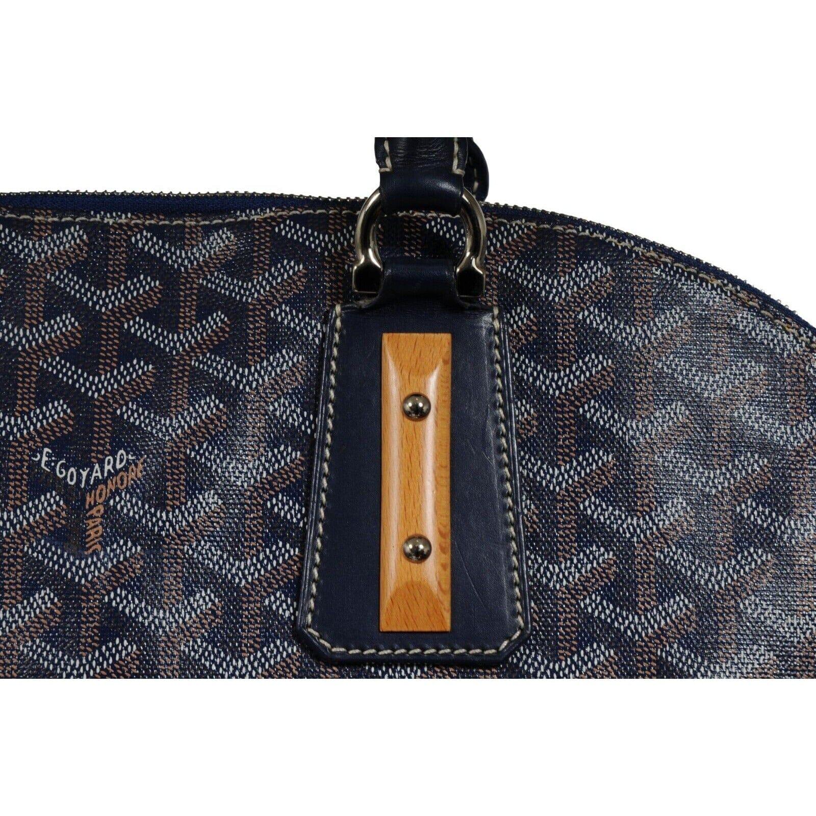Noir Goyard Vendome Sac GM Top Handle Tote Bag Navy Blue Computer Carry On Travel en vente