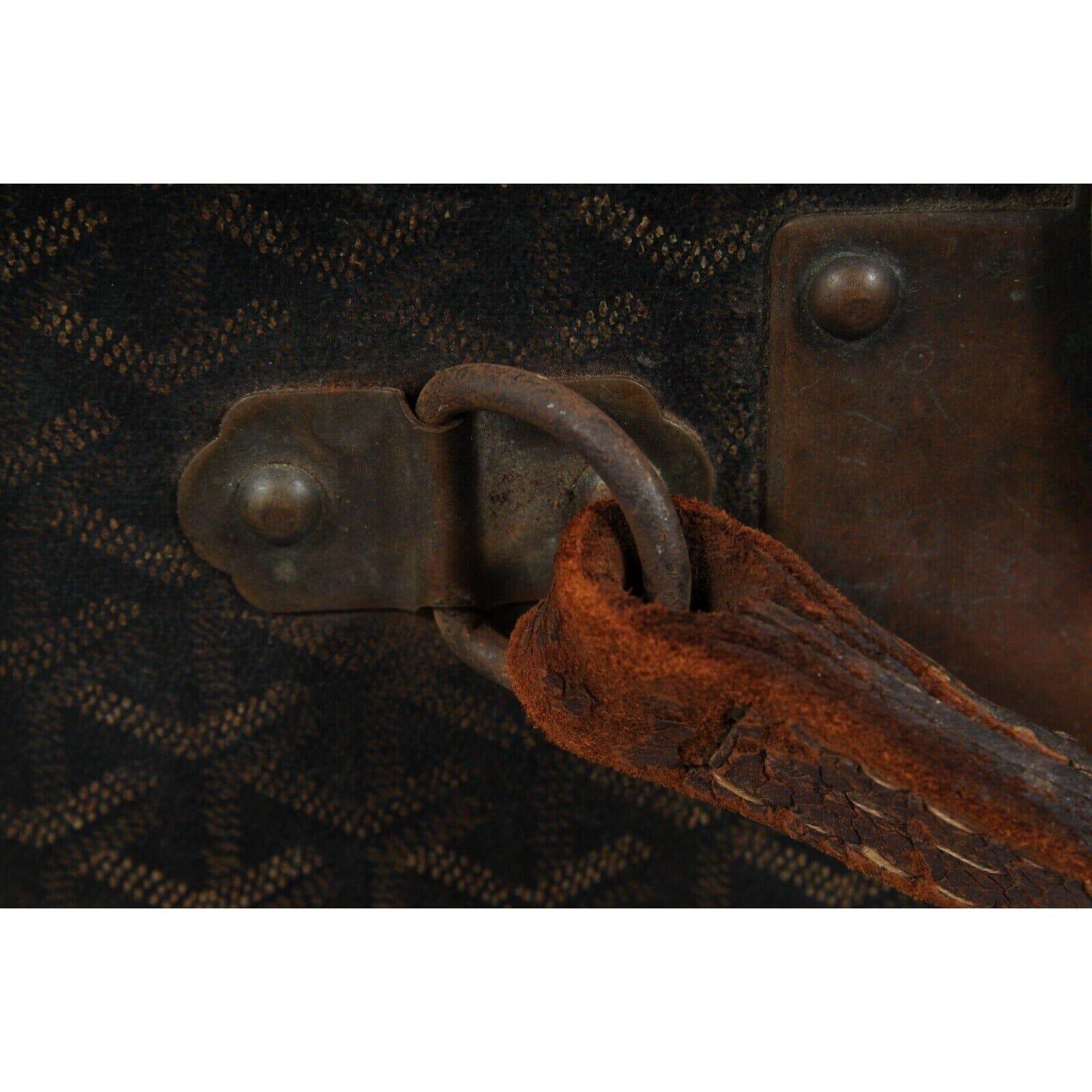 Goyard Vintage 1930 Malle A Valise Suitcase Travel Trunk Brown Hardsided Luggage For Sale 1