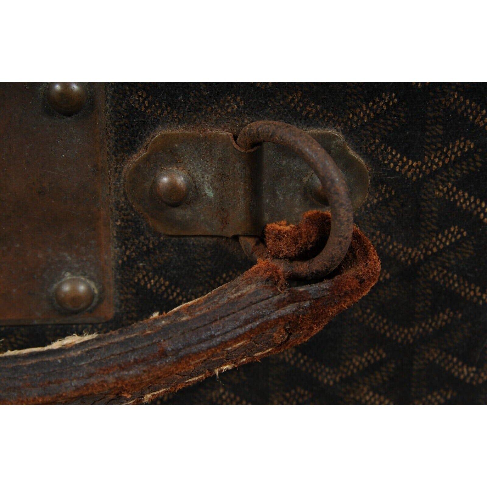 Goyard Vintage 1930 Malle A Valise Suitcase Travel Trunk Brown Hardsided Luggage For Sale 2