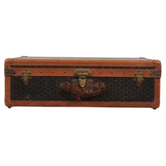 Goyard Vintage 1930 Malle A Valise Suitcase Travel Trunk Brown Hardsided Luggage