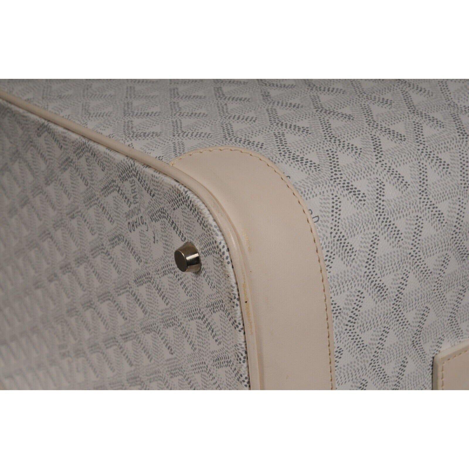 Goyard Vintage 2000's Y2k Blanco Vanity Train Case Canvas Crossbody Bolsa de viaje en venta 7