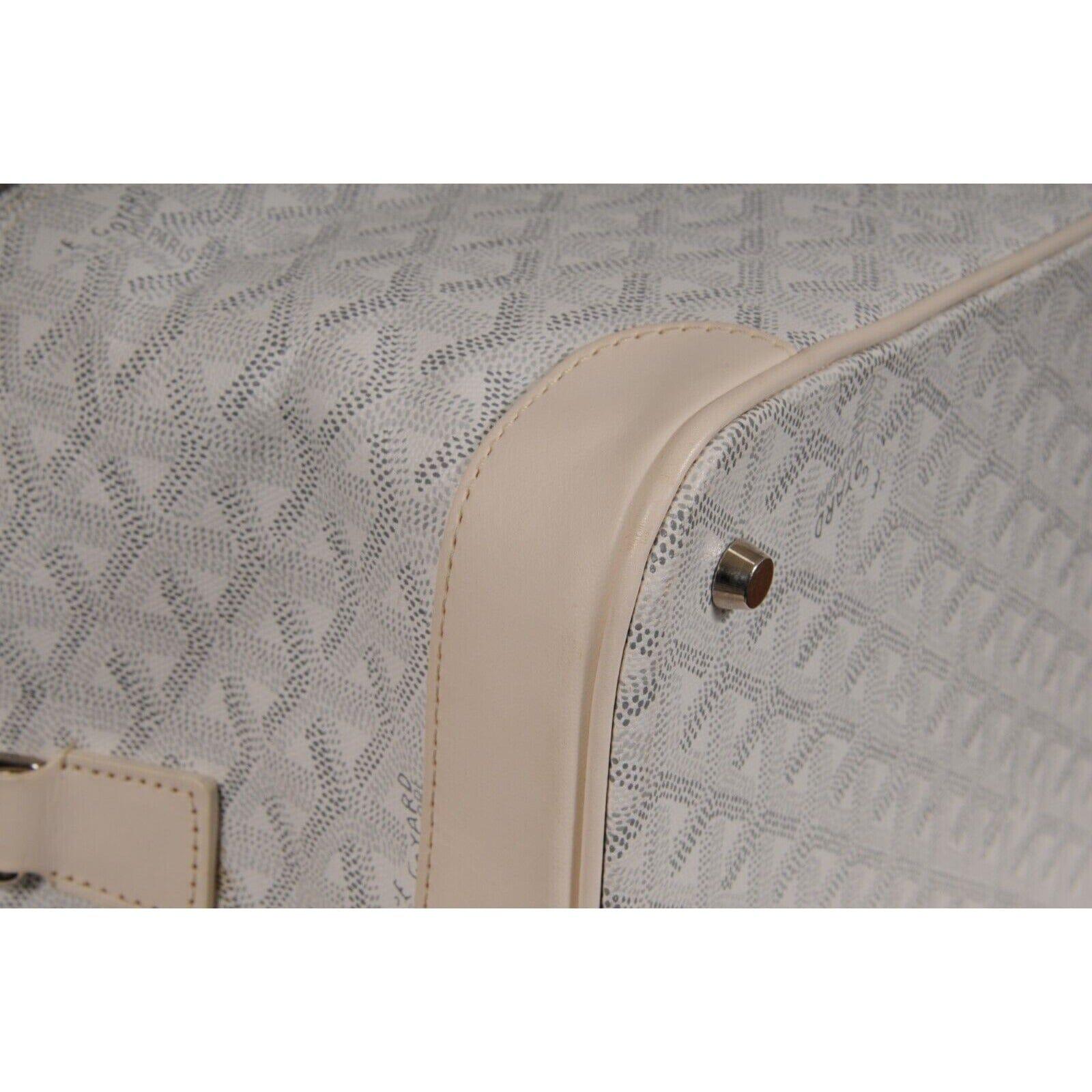 Goyard Vintage 2000's Y2k Blanco Vanity Train Case Canvas Crossbody Bolsa de viaje en venta 9