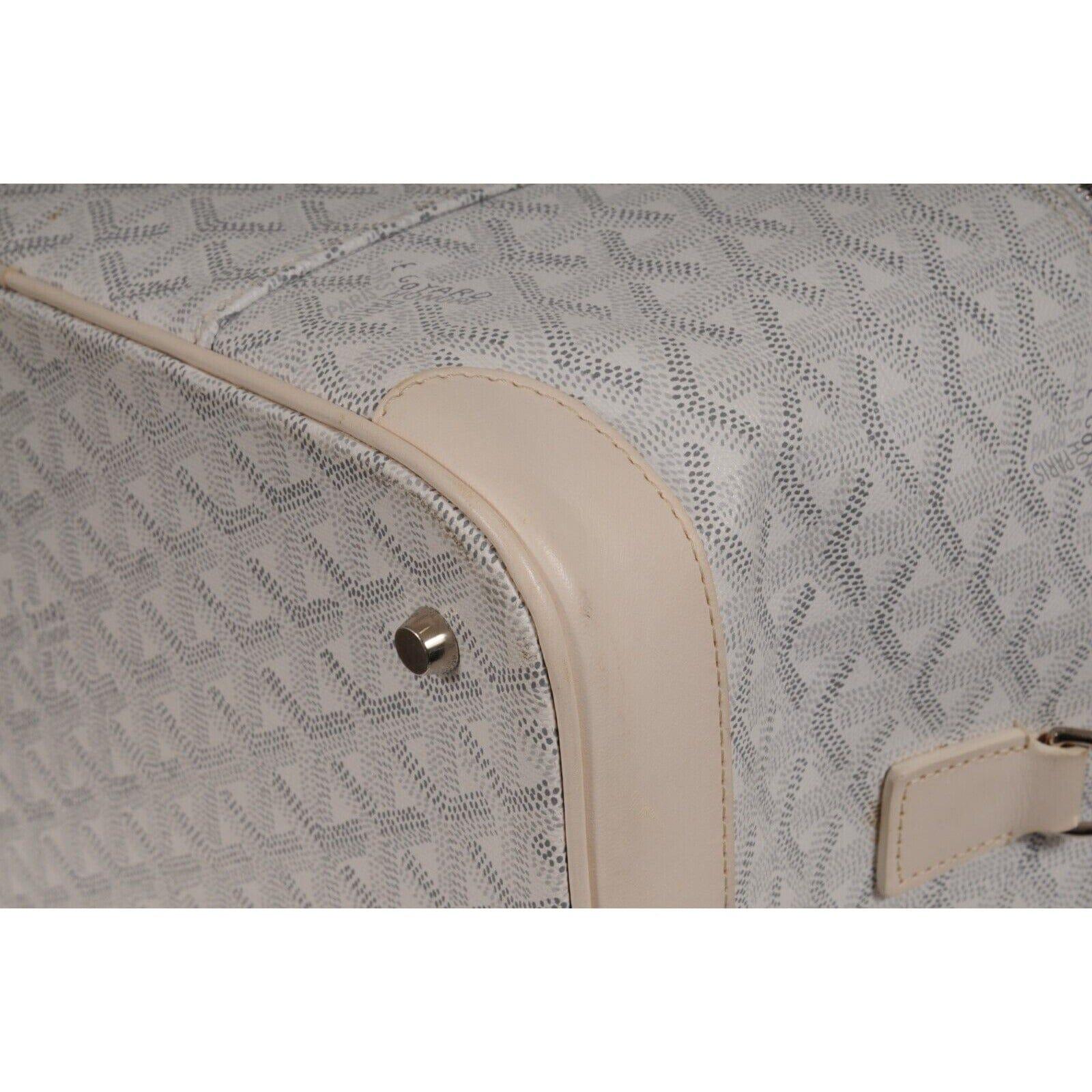 Goyard Vintage 2000's Y2k Blanco Vanity Train Case Canvas Crossbody Bolsa de viaje en venta 10