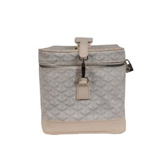 Goyard Vintage 2000's Y2k White Vanity Train Case Canvas Crossbody Travel Bag