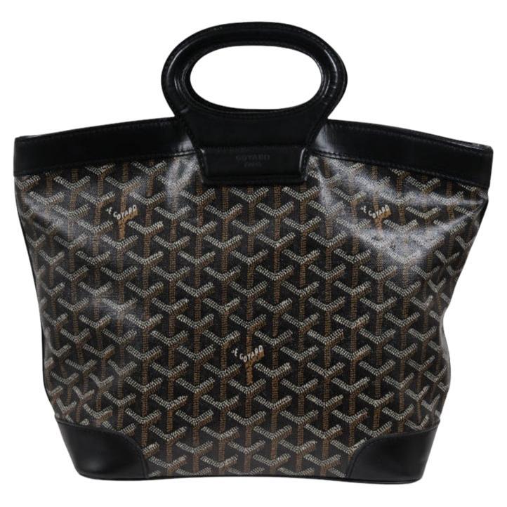 Goyard Vintage Beluga PM Top Handle Mini Tote Bag Black Leather Early 2000s For Sale