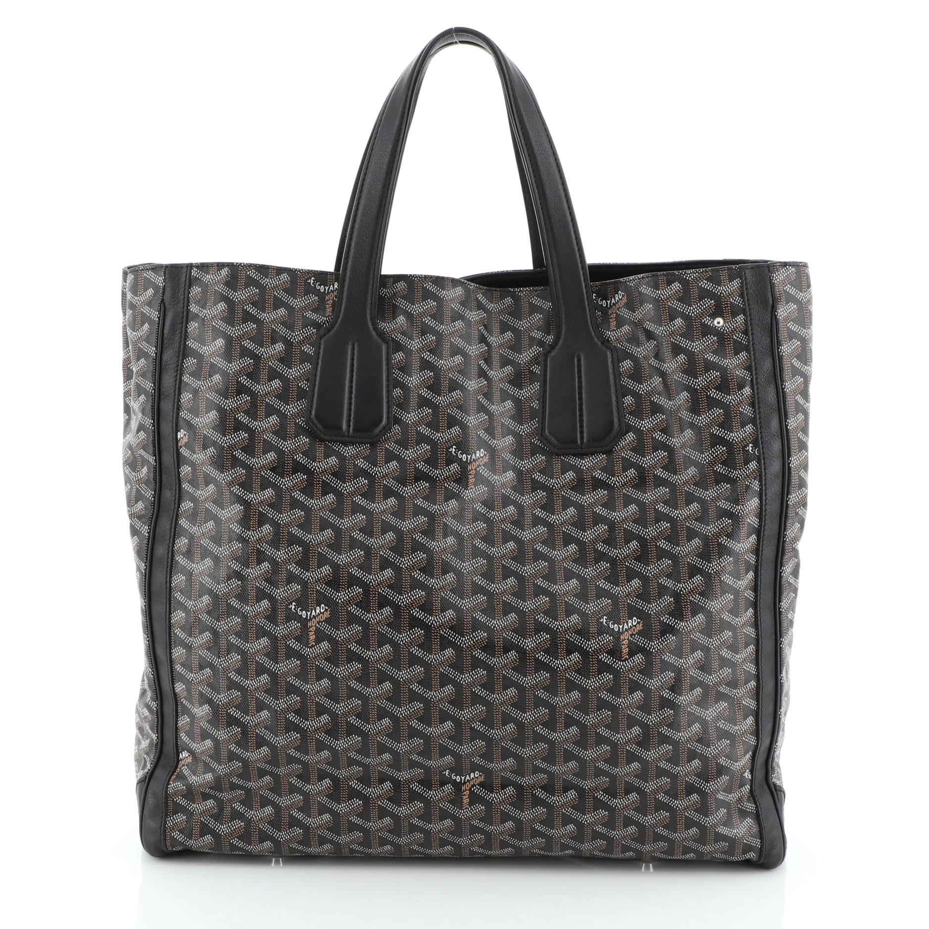 Black Goyard Voltaire Convertible Tote Coated Canvas