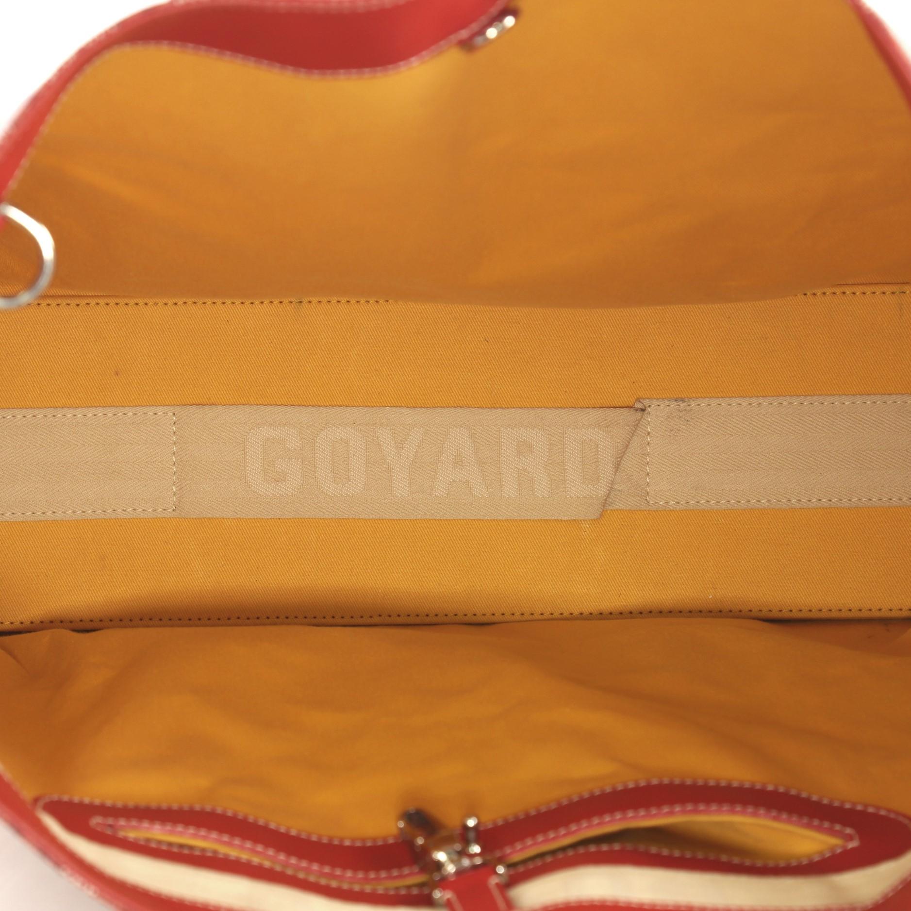 Goyard Voltaire Convertible Tote Painted Coated Canvas In Good Condition In NY, NY
