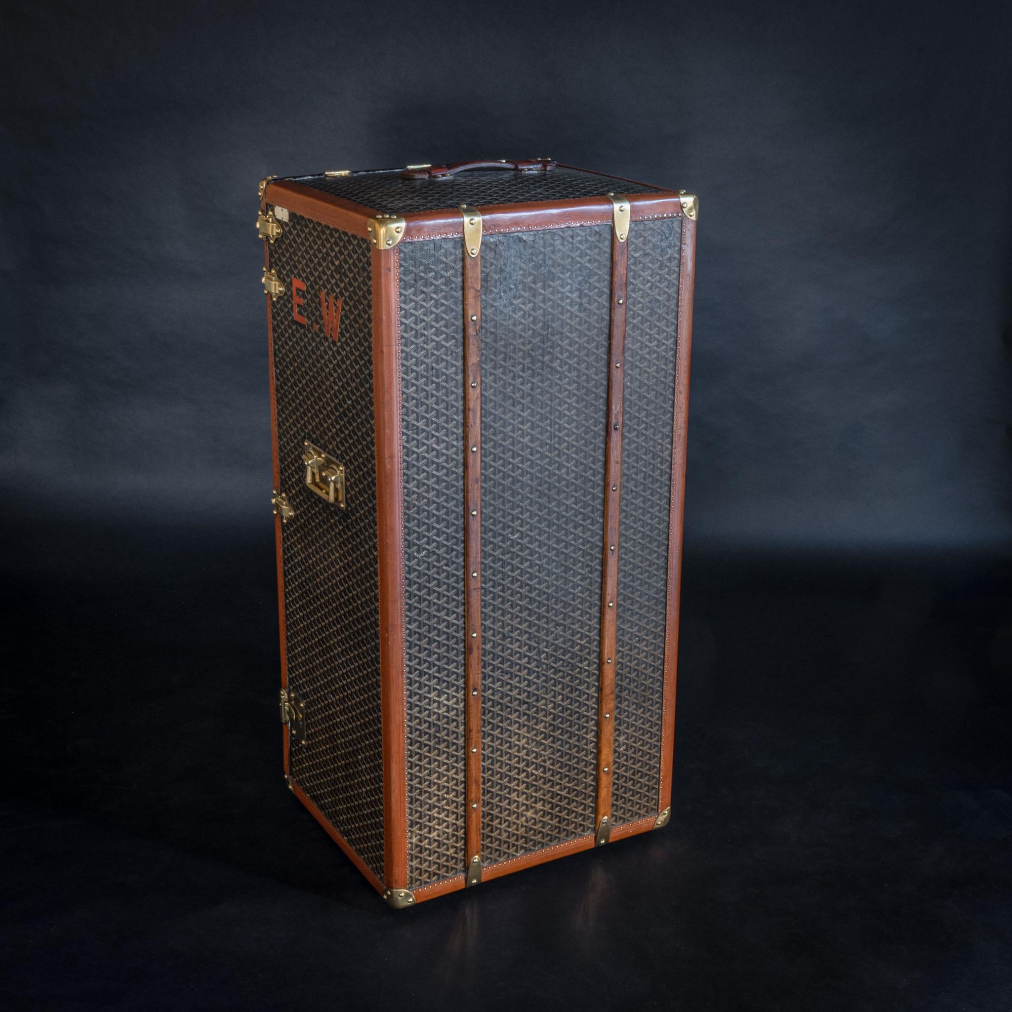 French Goyard Wardrobe Trunk, circa 1920 For Sale