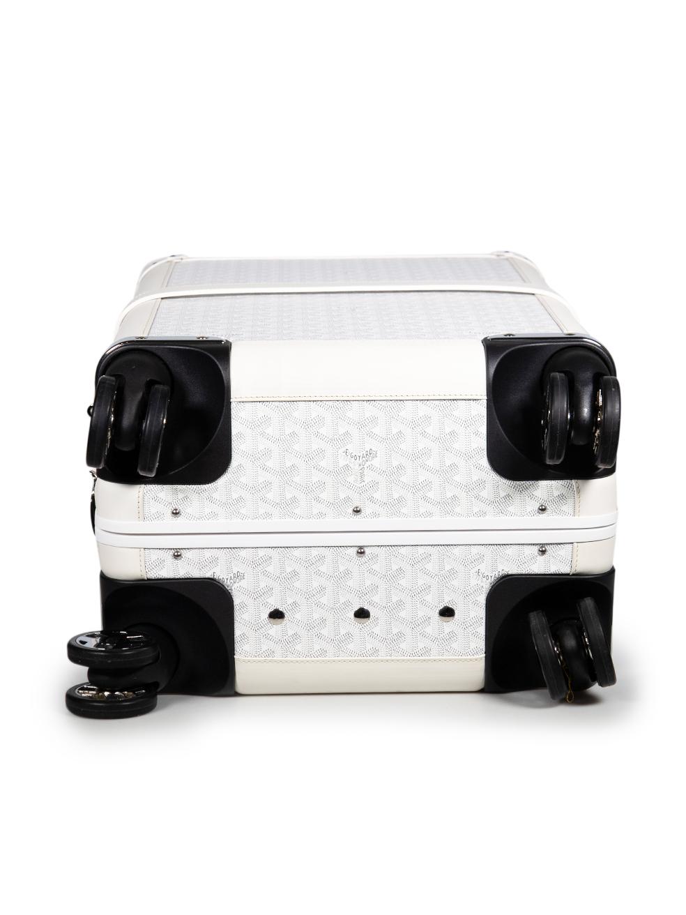 Goyard White Bourget PM Trolley Case In Good Condition In London, GB