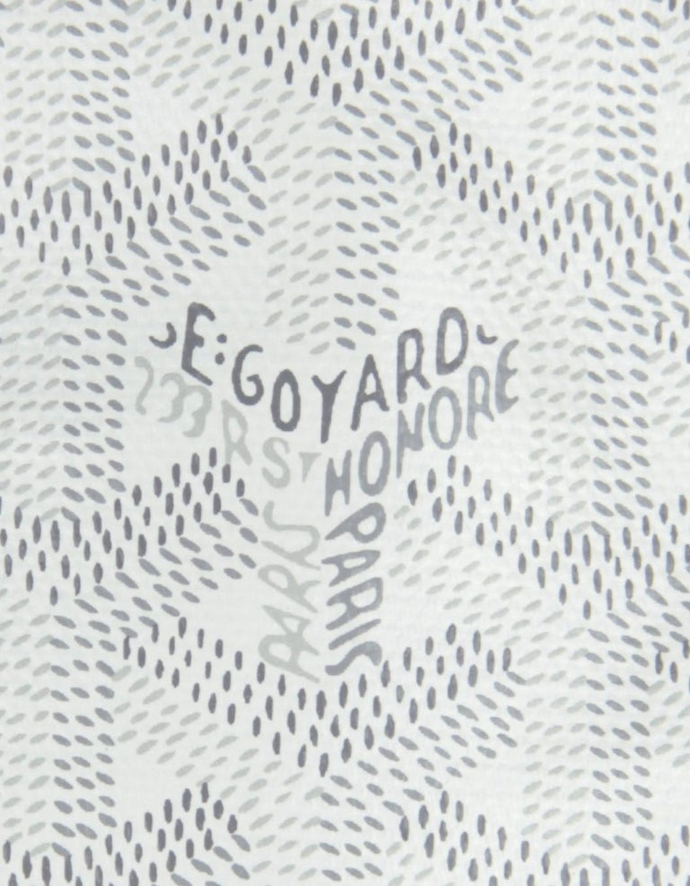 Goyard Pattern Print, White Goyardine Saint Louis GM w/ Pouch