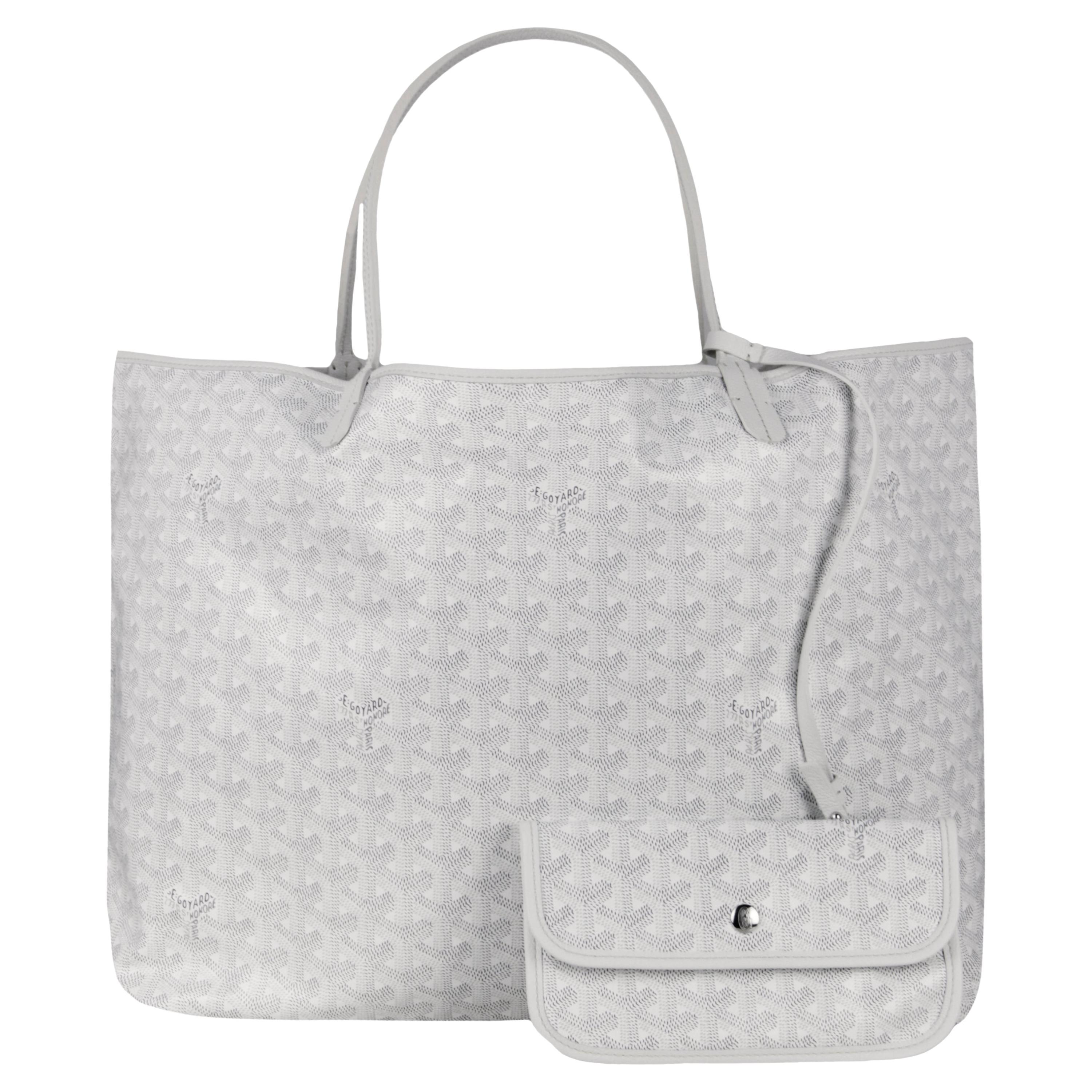 Goyard White Canvas Goyardine Saint Louis GM Tote Bag w/ Insert