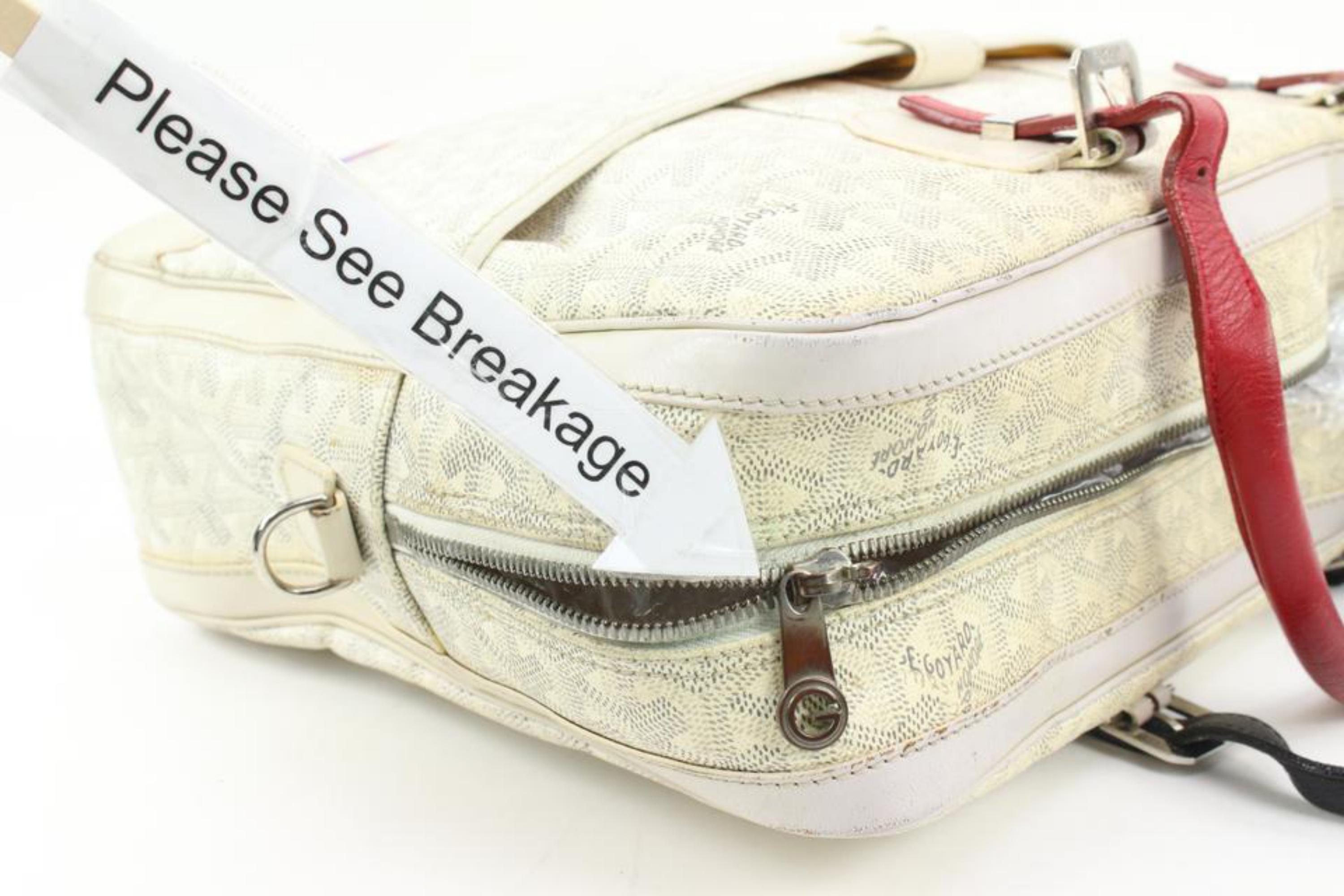 Goyard White Chevron Ambassade MM Briefcase Business Bag 12gy222s en vente 6