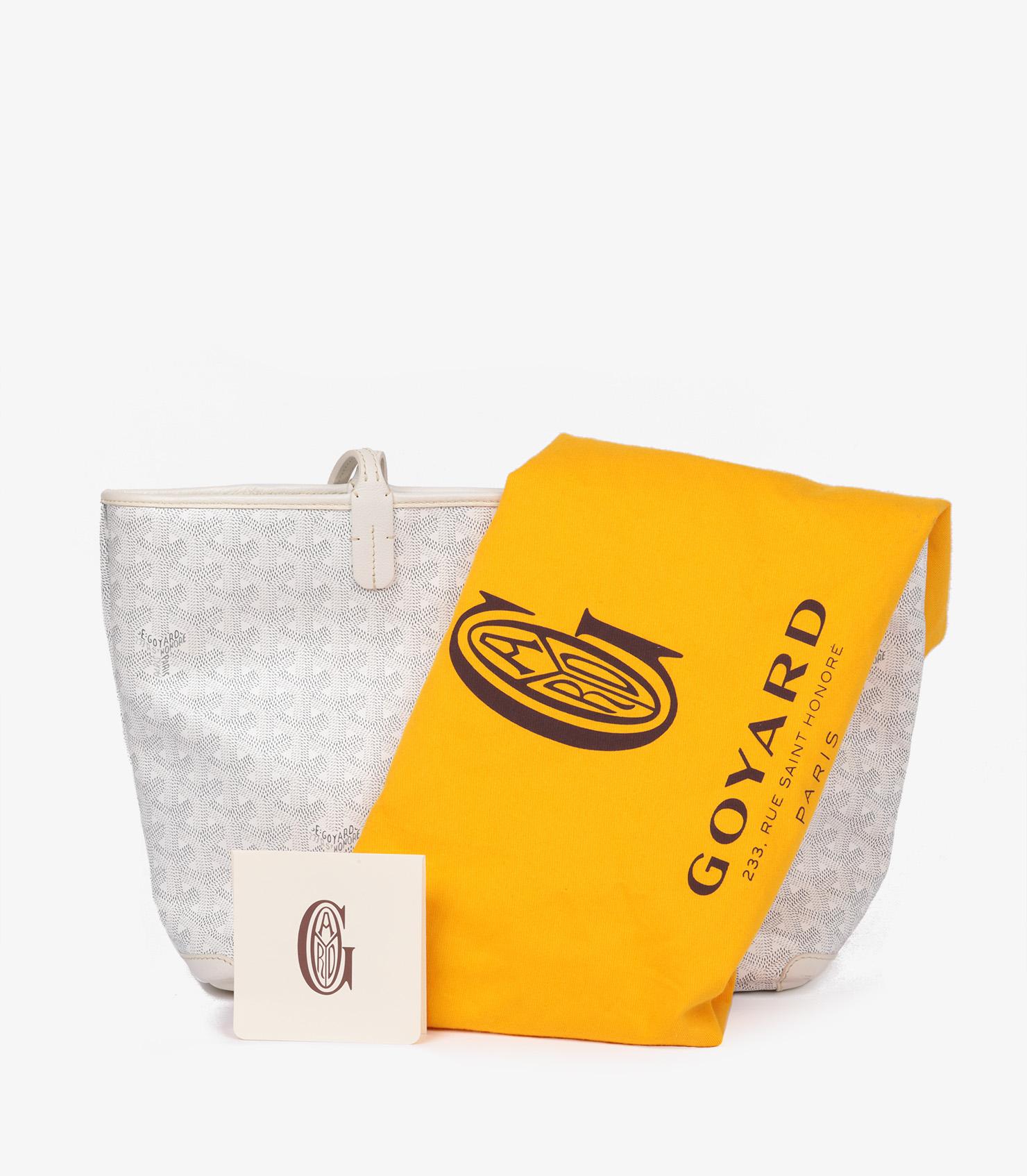 Goyard White Chevron Coated Canvas & Calfskin Leather Artois PM 6