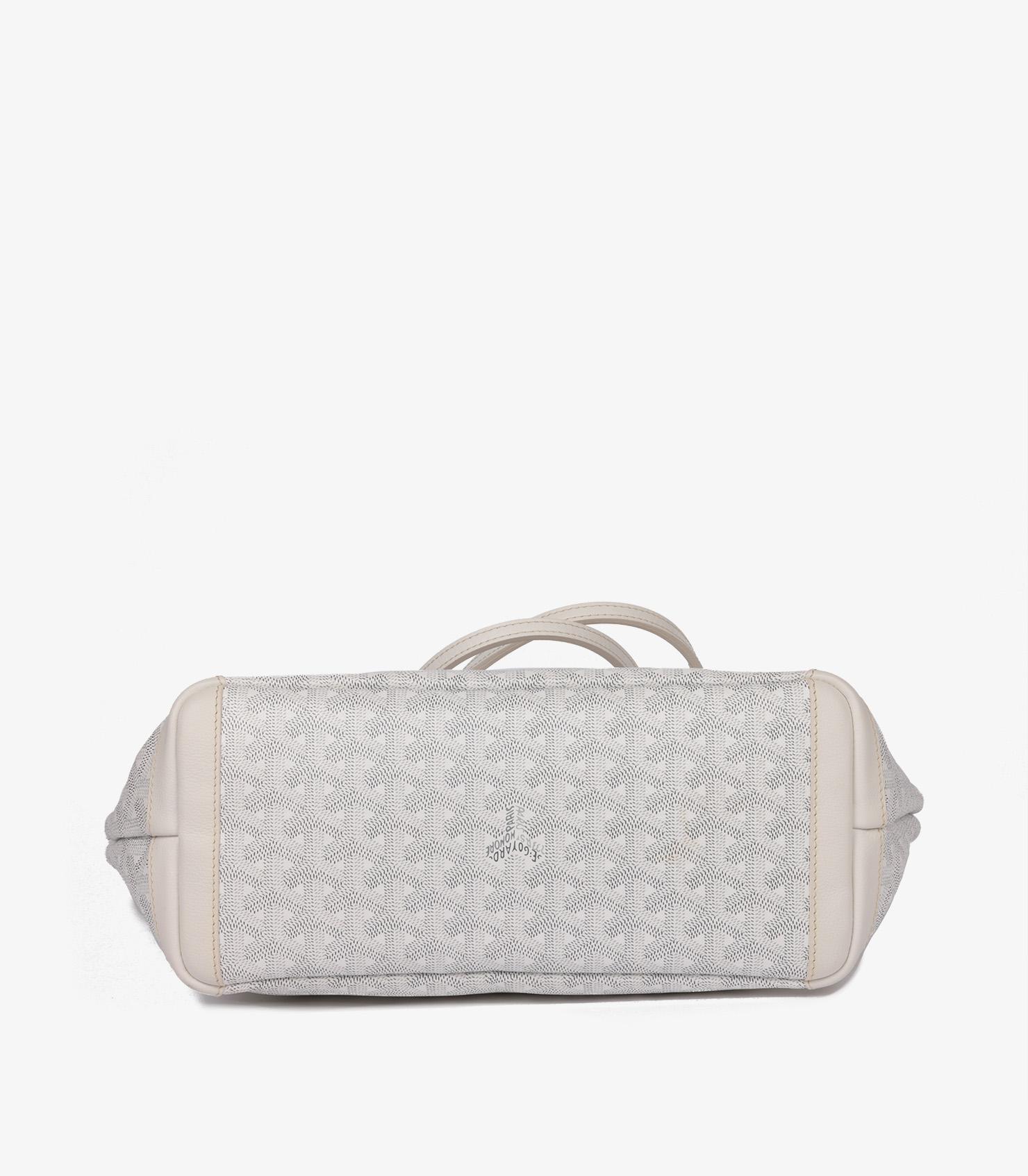 Goyard White Chevron Coated Canvas & Calfskin Leather Artois PM 2