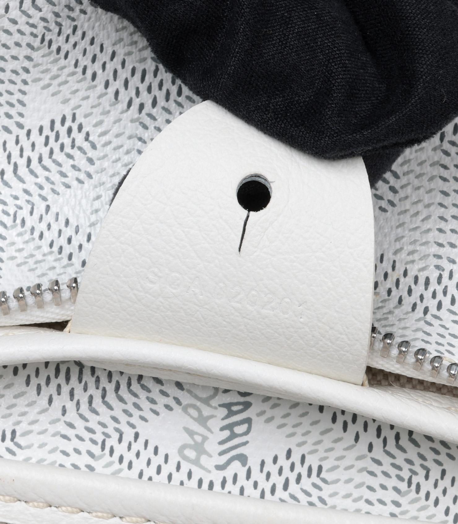 Goyard White Chevron Coated Canvas & Calfskin Leather Artois PM 4