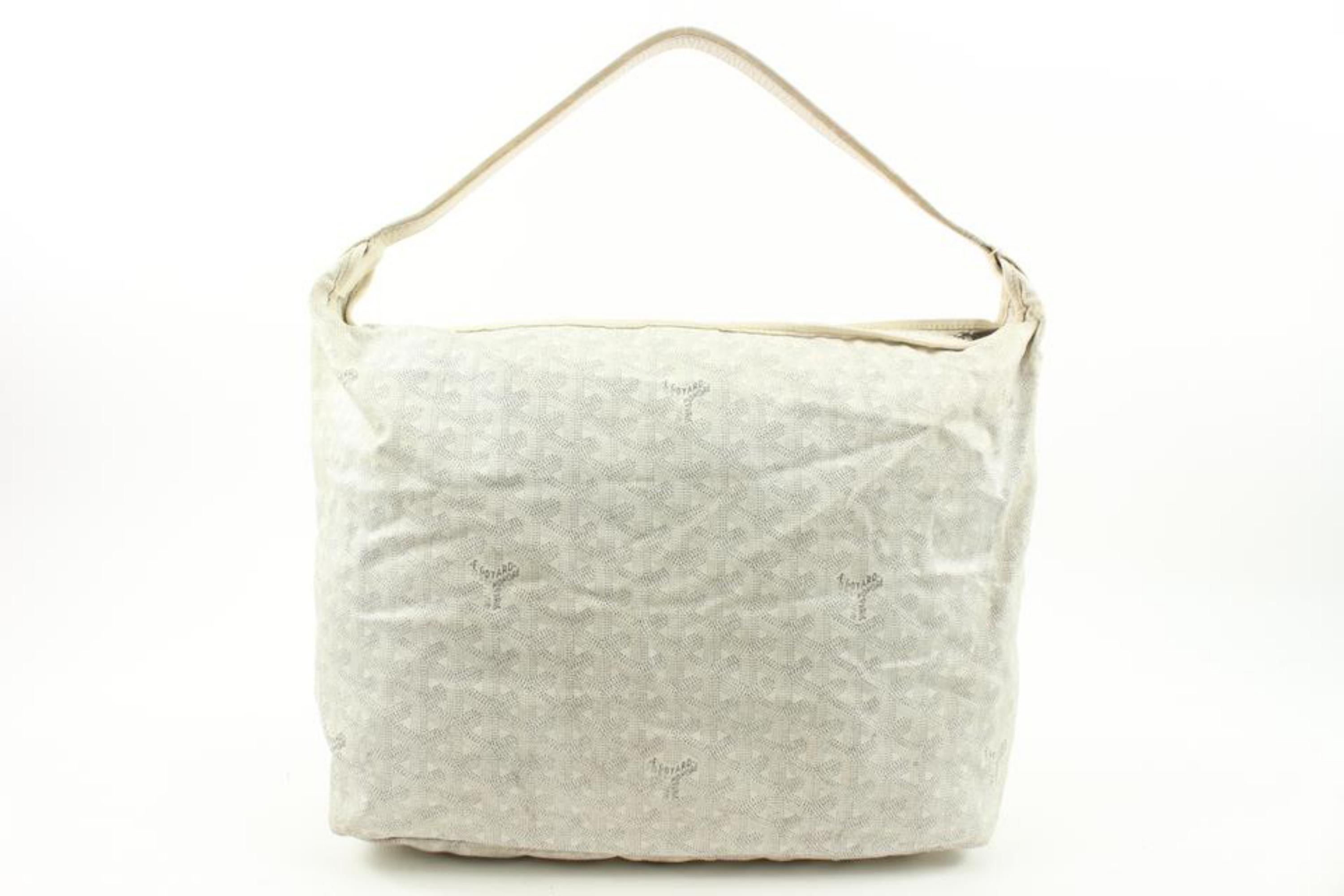 Women's Goyard White Chevron Fidji Zip Hobo Bag 118gy28 For Sale