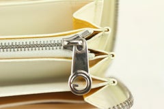 Goyard White Chevron Matignon GM Zip Around Wallet 1020gy39