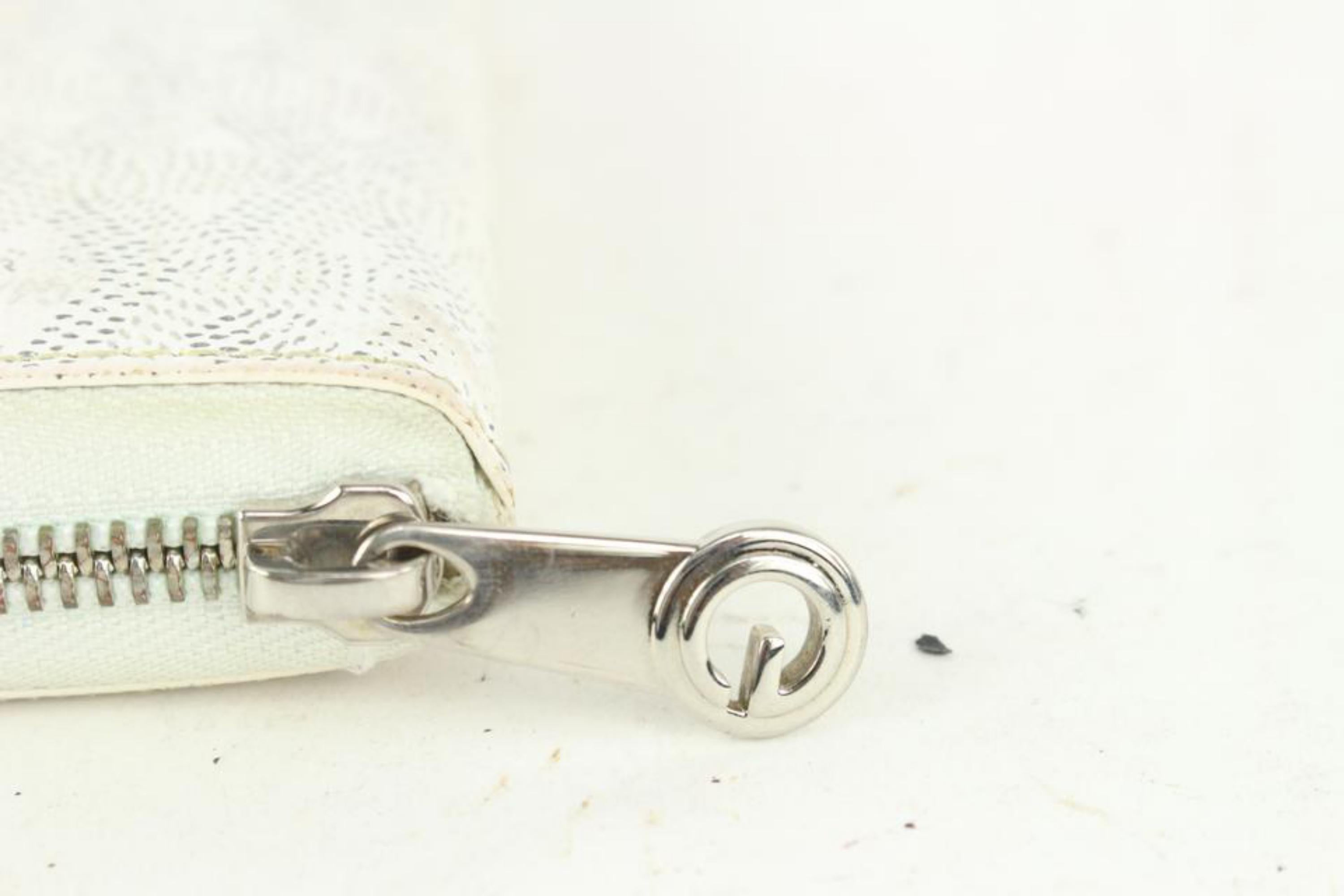 Portafoglio con zip Goyard White Chevron Matignon GM 1020gy39 in vendita 1