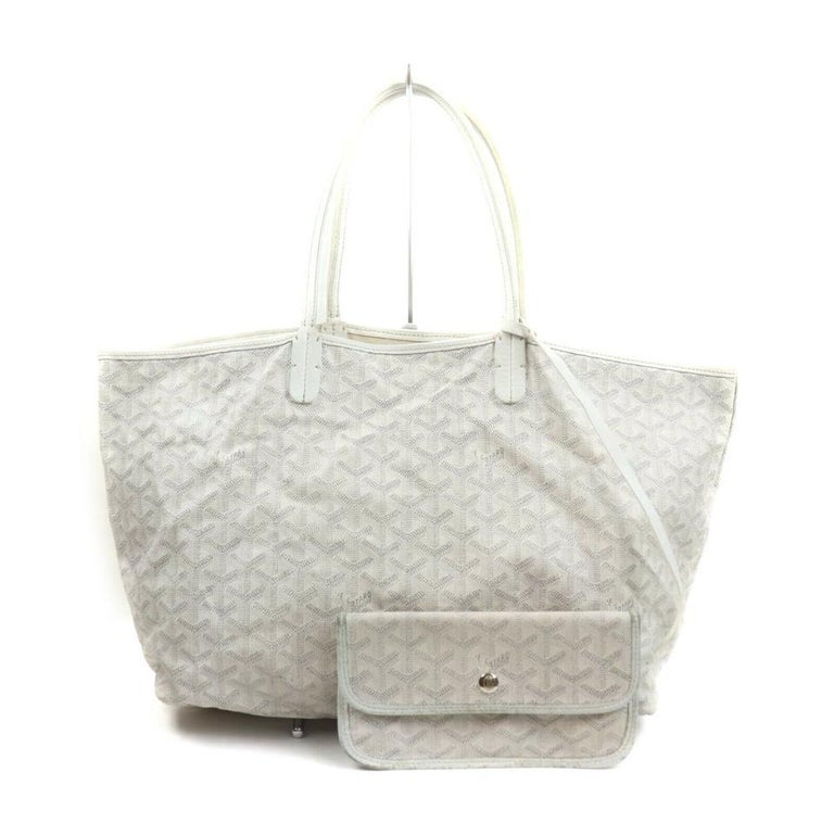 Goyard White Chevron St Louis PM Tote Bag with Pouch 863276 For Sale at  1stDibs