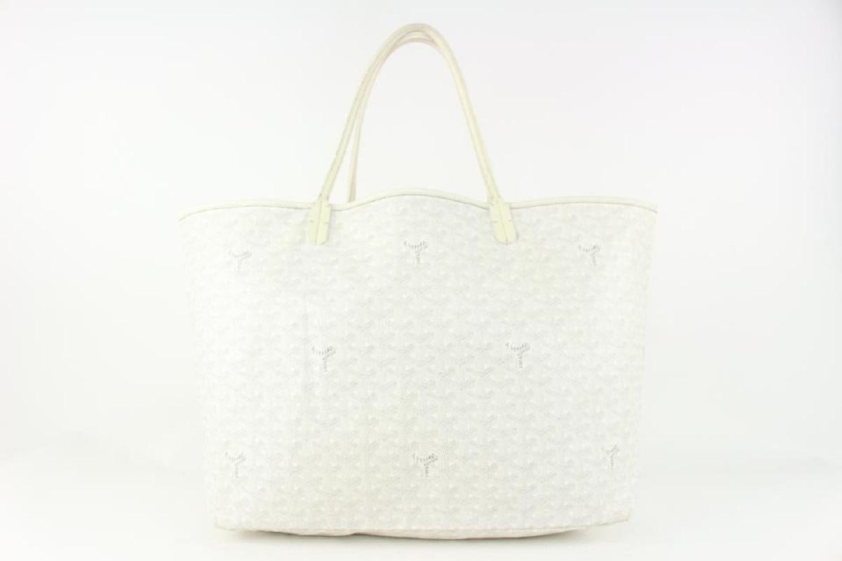 Goyard White Chevron St Louis PM Tote with Pouch 108gy10 1