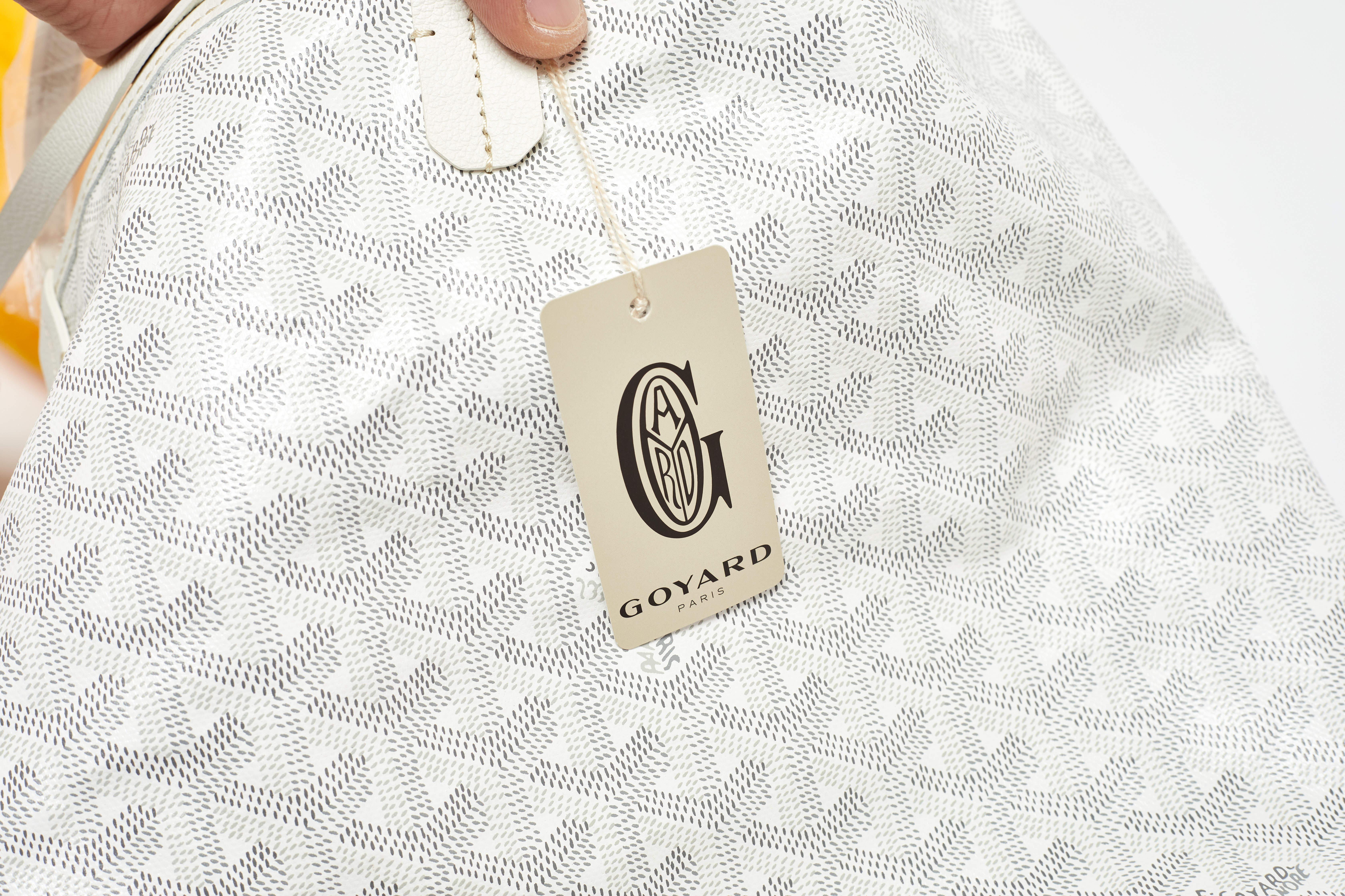 Women's Goyard White Goyardine Canvas and Leather Saint Louis PM Tote