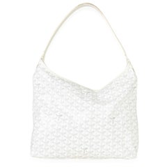 Goyard White Goyardine Canvas Boheme Hobo