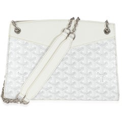 Goyard White Goyardine Canvas Rouette Structure PM