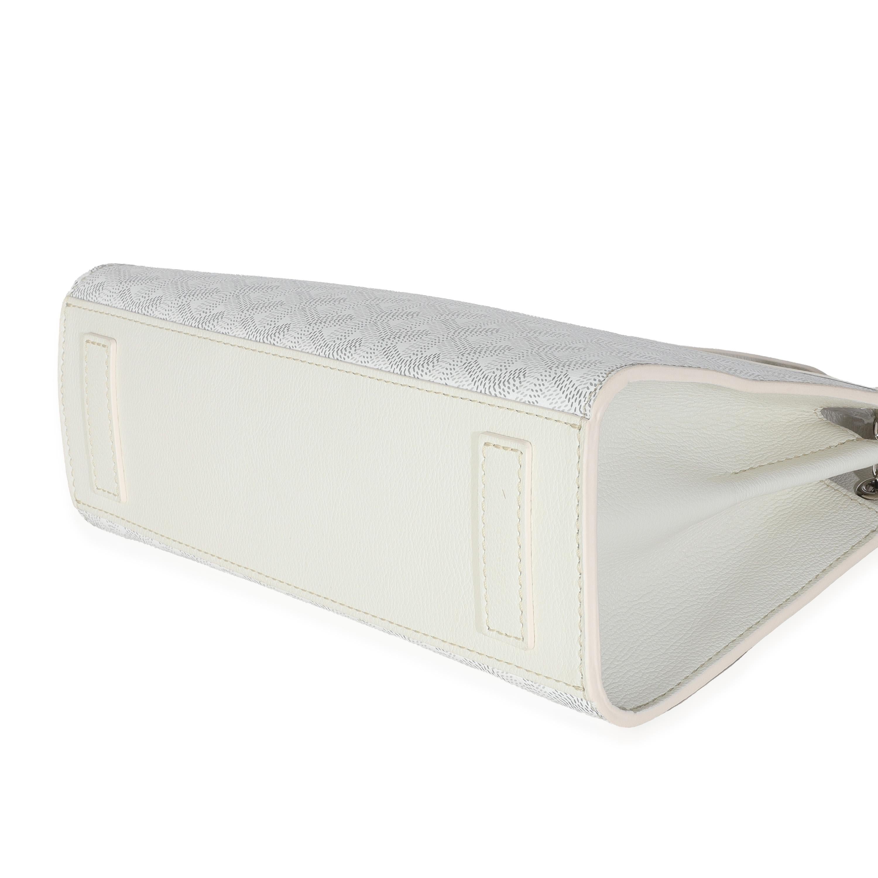 Donna Goyard White Goyardine Canvas Rouette Struttura PM in vendita