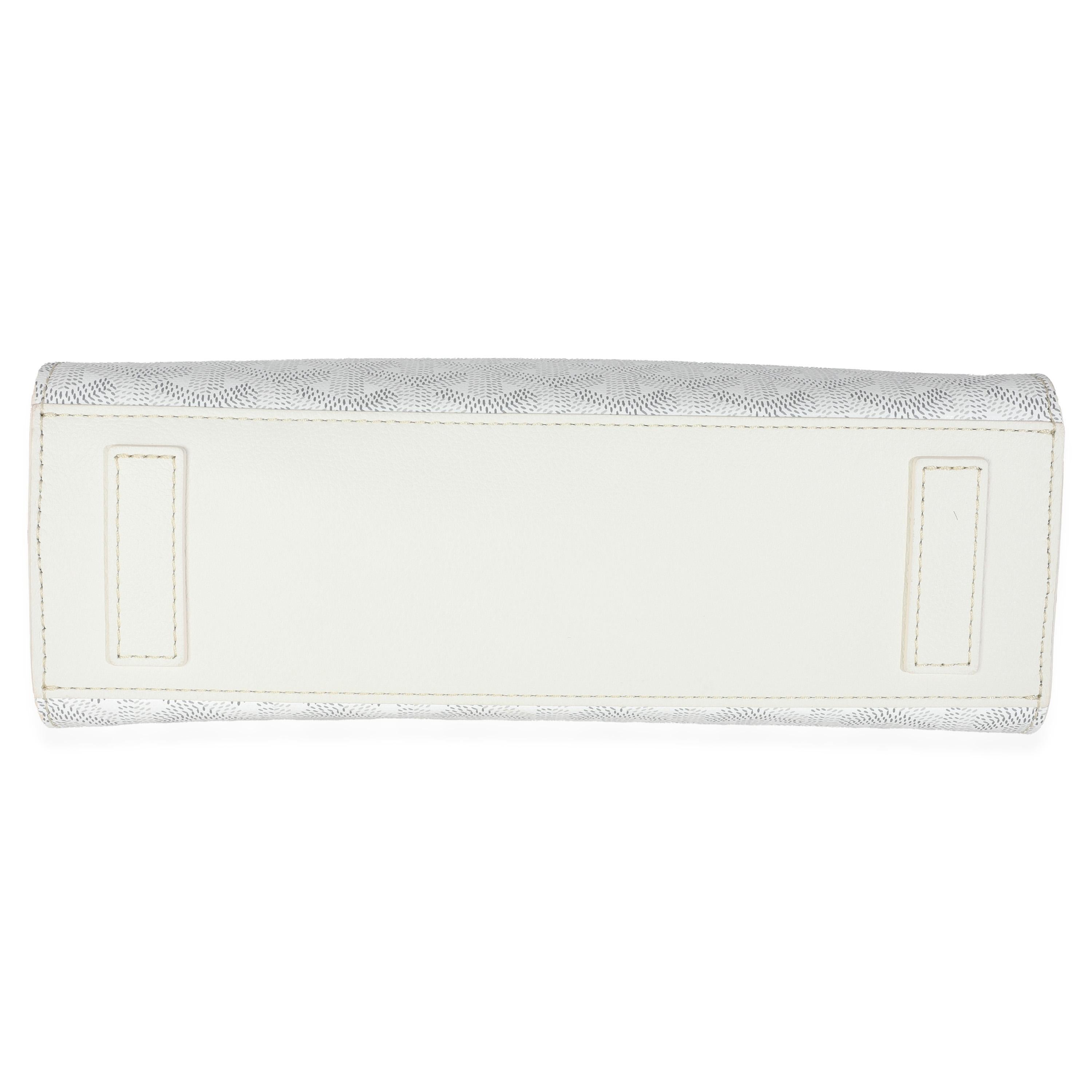 Goyard White Goyardine Canvas Rouette Struttura PM in vendita 3