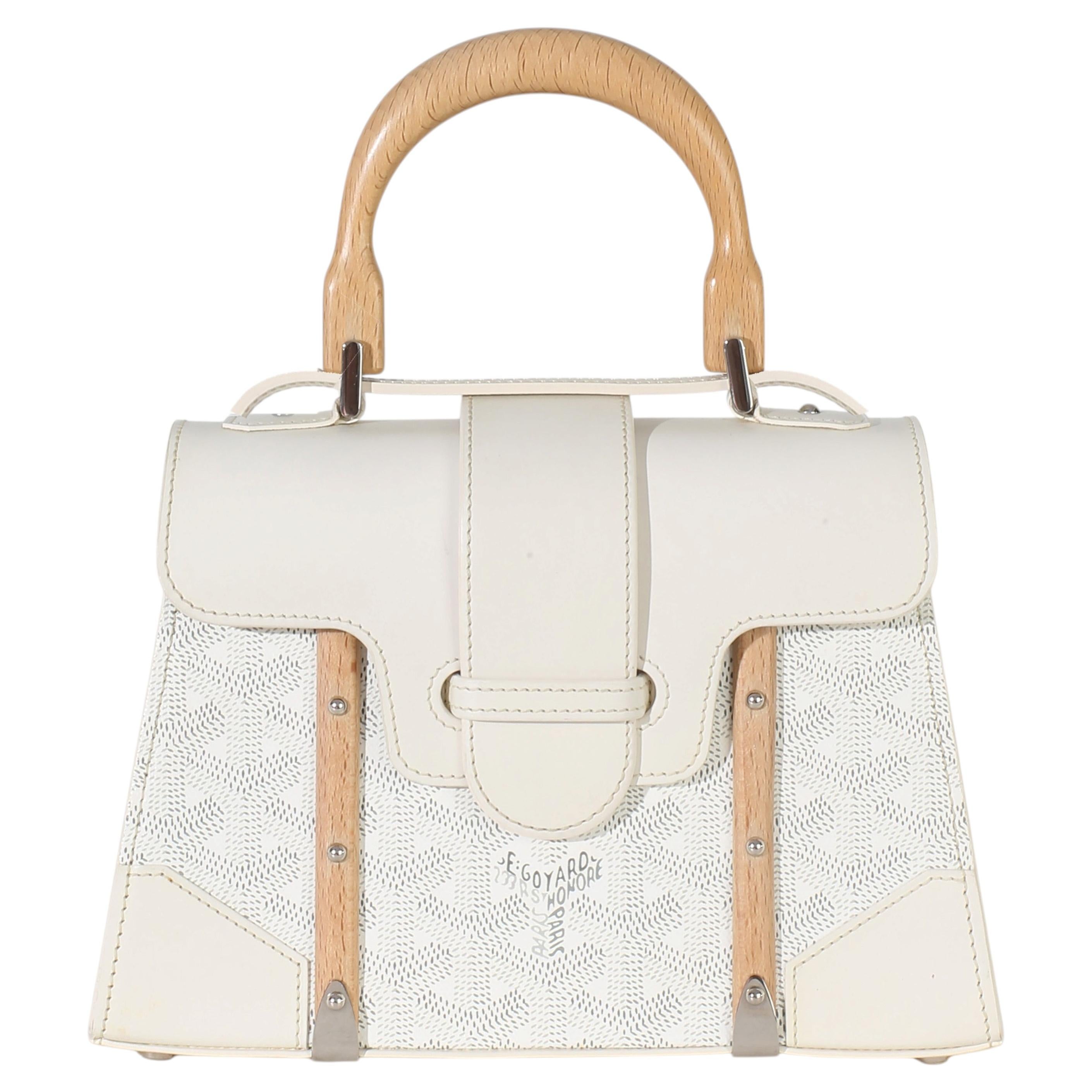 Goyard White Goyardine Canvas Structure Mini Saigon Top Handle