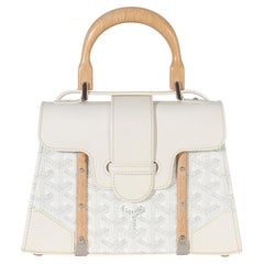 Goyard White Goyardine Canvas Structure Mini Saigon Top Handle