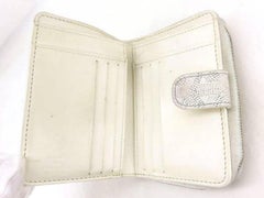 Goyard White Goyardine Chevron Compact Zip 226638 Wallet