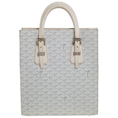 Goyard Weiß Goyardine beschichtetem Segeltuch und Leder Comores PM Tote