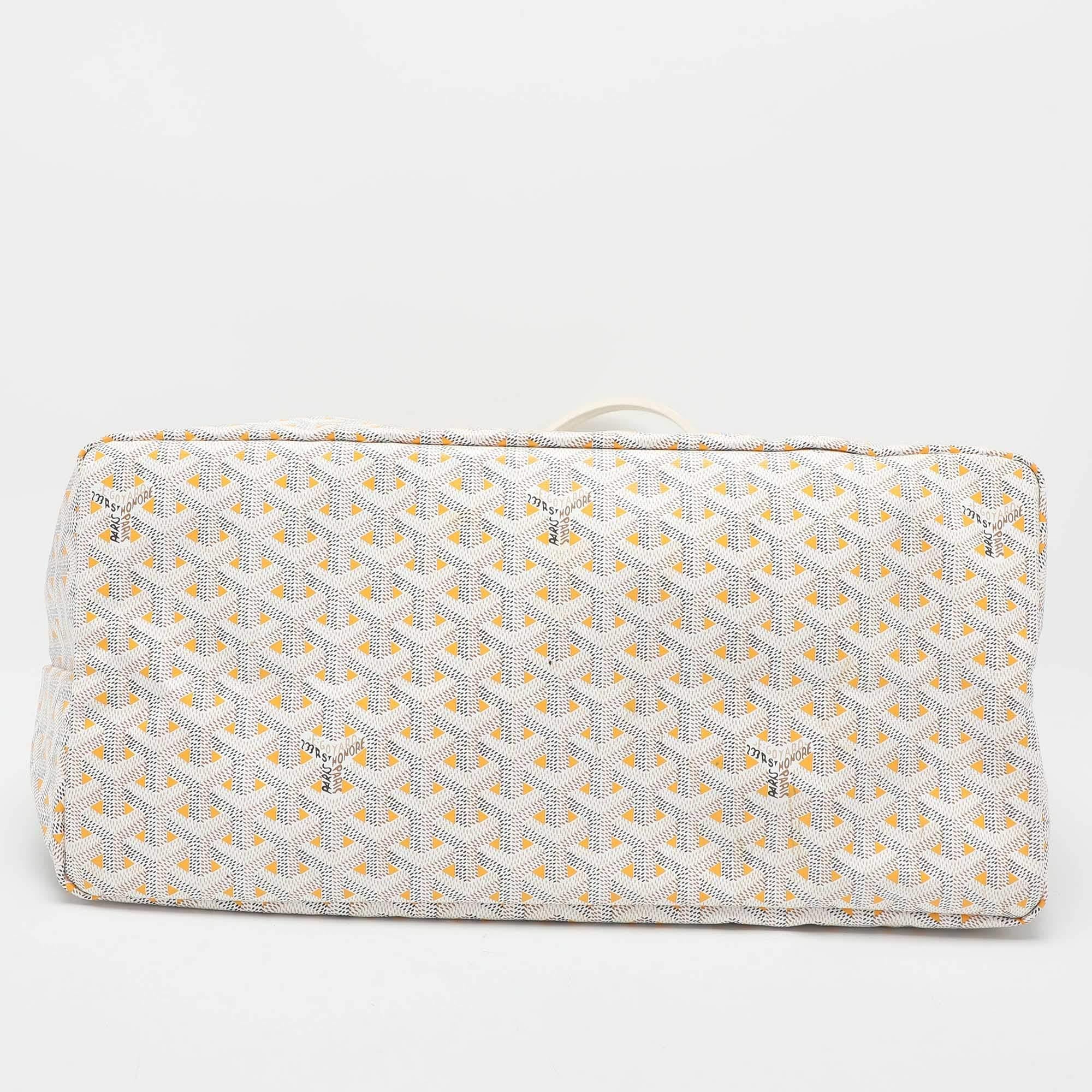 Goyard White Goyardine Coated Canvas and Leather Saint Louis Claire Voie GM Tote 2