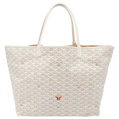 Goyard White Goyardine Coated Canvas and Leather Saint Louis Claire Voie GM Tote