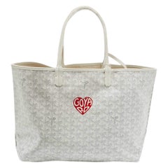 Goyard White Goyardine Coated Canvas and Leather Saint Louis PM Tote